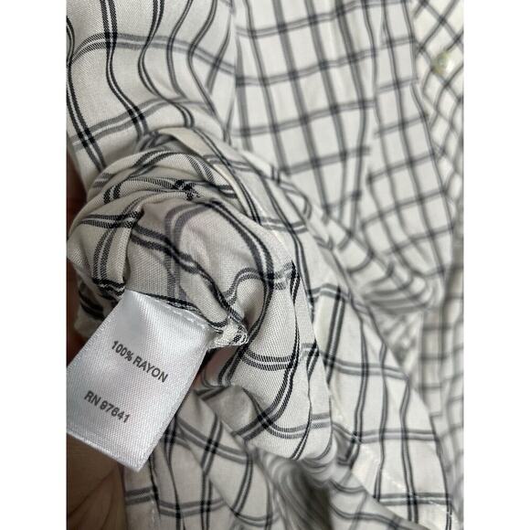 J.Jill Button Down Back Windowpane Shirt Size Small Collared Lagenlook Rayon - Picture 11 of 13